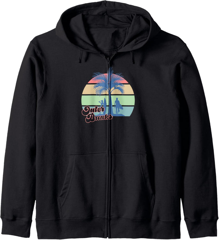 North Carolina Retro Beach Urlaub Souvenir OBX Outer Banks Kapuzenjacke