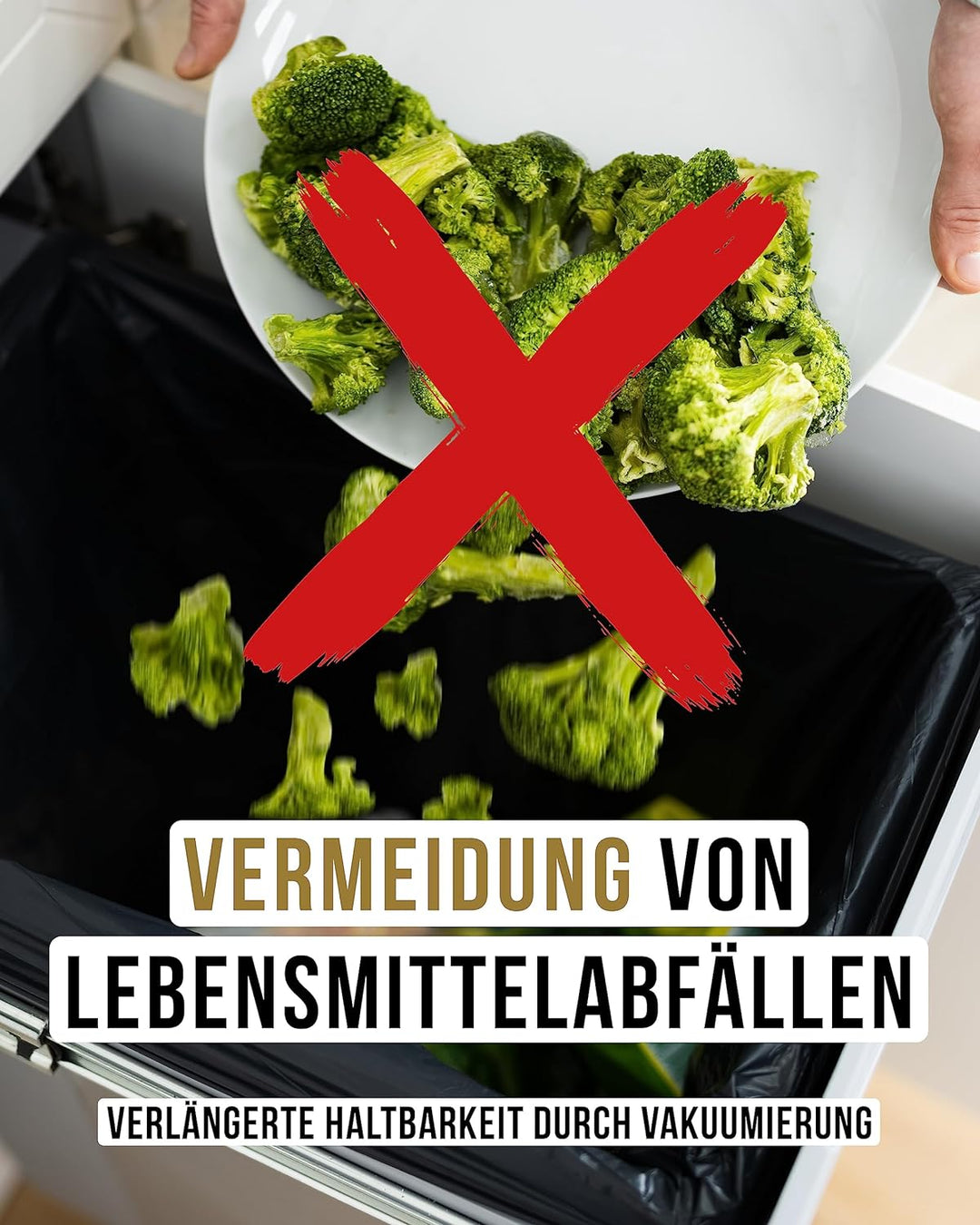 DeliVac Vakuumierbeutel - 100 Stück, 30x40cm, für alle Vakuumierer | geprägte Vakuumbeutel für Leben