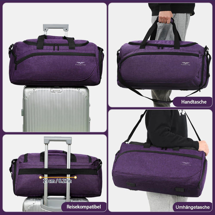 FIORETTO 35L Sporttasche &amp; Reisetasche für Damen und Herren, mit Schuhfach &amp; Nassfach, Wasserdicht T