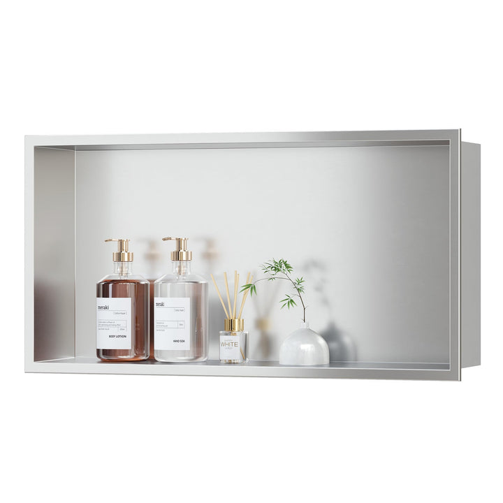 Neodrain Wandnische Dusche Edelstahl Duschnische Einzelregal Lagerung für Badezimmer 60 x 30 cm, Geb