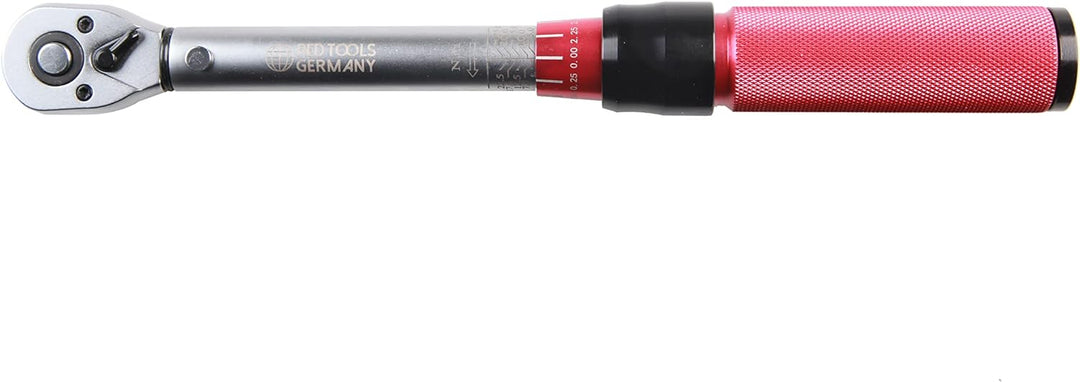 Red Tools Drehmomentschlüssel mit Zubehör - 5-25 Nm 1/4 Zoll Antrieb - Radmutternschlüssel für Auto,