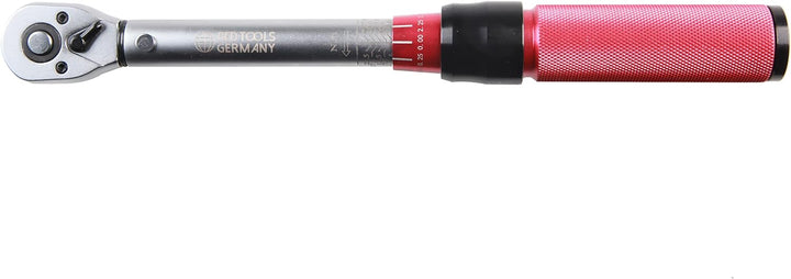 Red Tools Drehmomentschlüssel mit Zubehör - 5-25 Nm 1/4 Zoll Antrieb - Radmutternschlüssel für Auto,