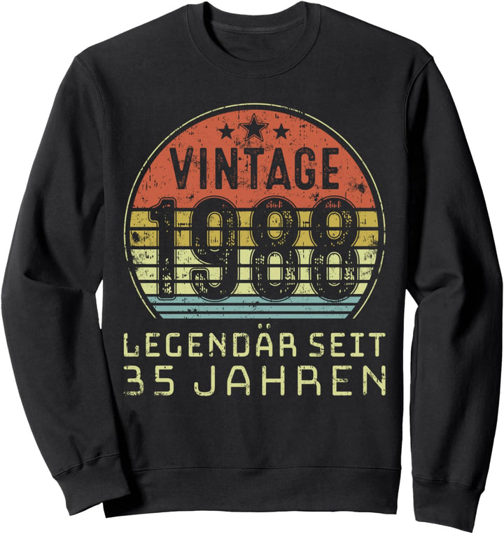 Vintage 1988 Legendär seit 35 Jahren 35 Geburtstag Sweatshirt