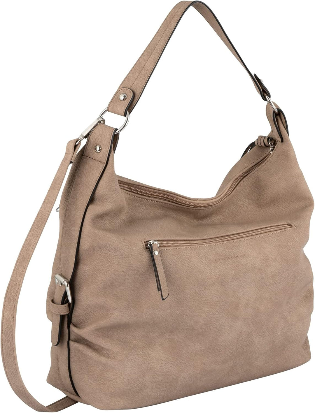 TOM TAILOR bags Caia Damen Hobo Bag Schultertasche 37x14x30 Taupe, 37x14x30 Taupe