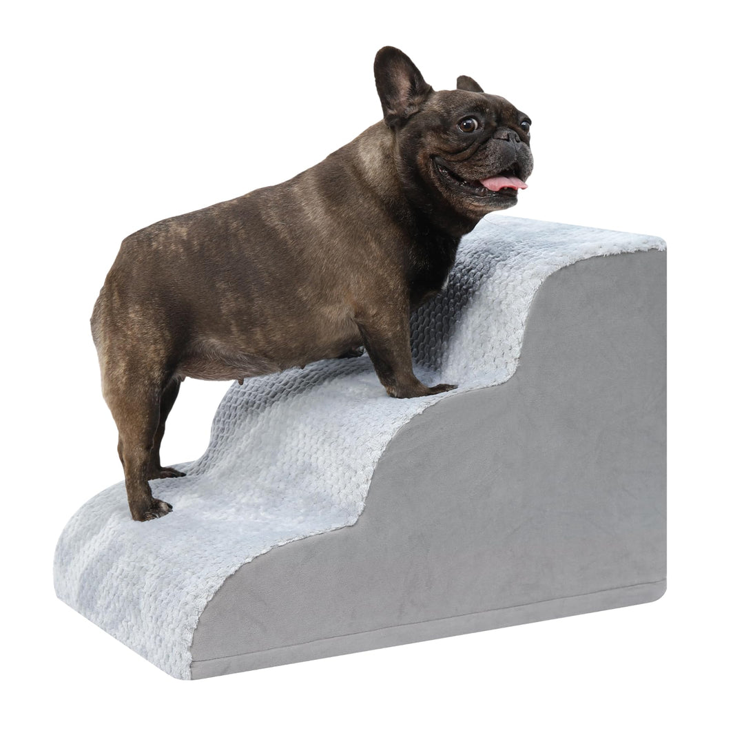 KSIIA Hundetreppe 3 Stufen, 40cm Hoch Haustiertreppe Hundetreppe für Kleine Hunde, Katzentreppe Hund