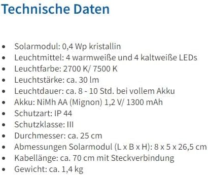 Beleuchtete Solarkugel WaveBall in Sandstein Optik - Durchmesser 25 cm - Lichtfarbe warmweiss und ka