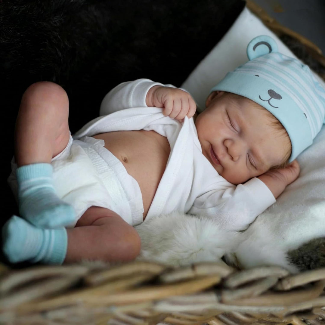Zero pam Reborn Baby Vollsilikon Lebensecht-45CM Silikon Baby, Reborn Puppen Lebensecht, Puppe Wie E
