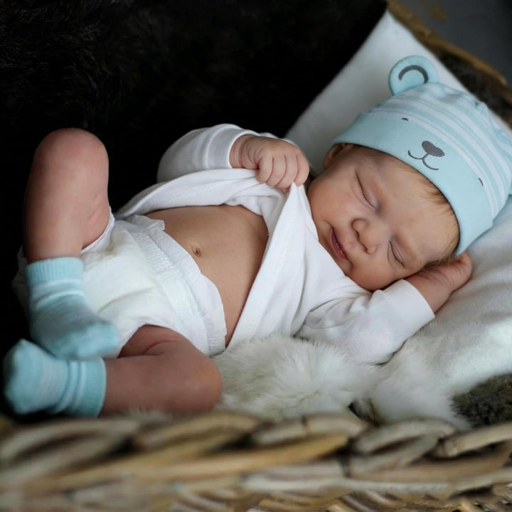 Zero pam Reborn Baby Vollsilikon Lebensecht-45CM Silikon Baby, Reborn Puppen Lebensecht, Puppe Wie E