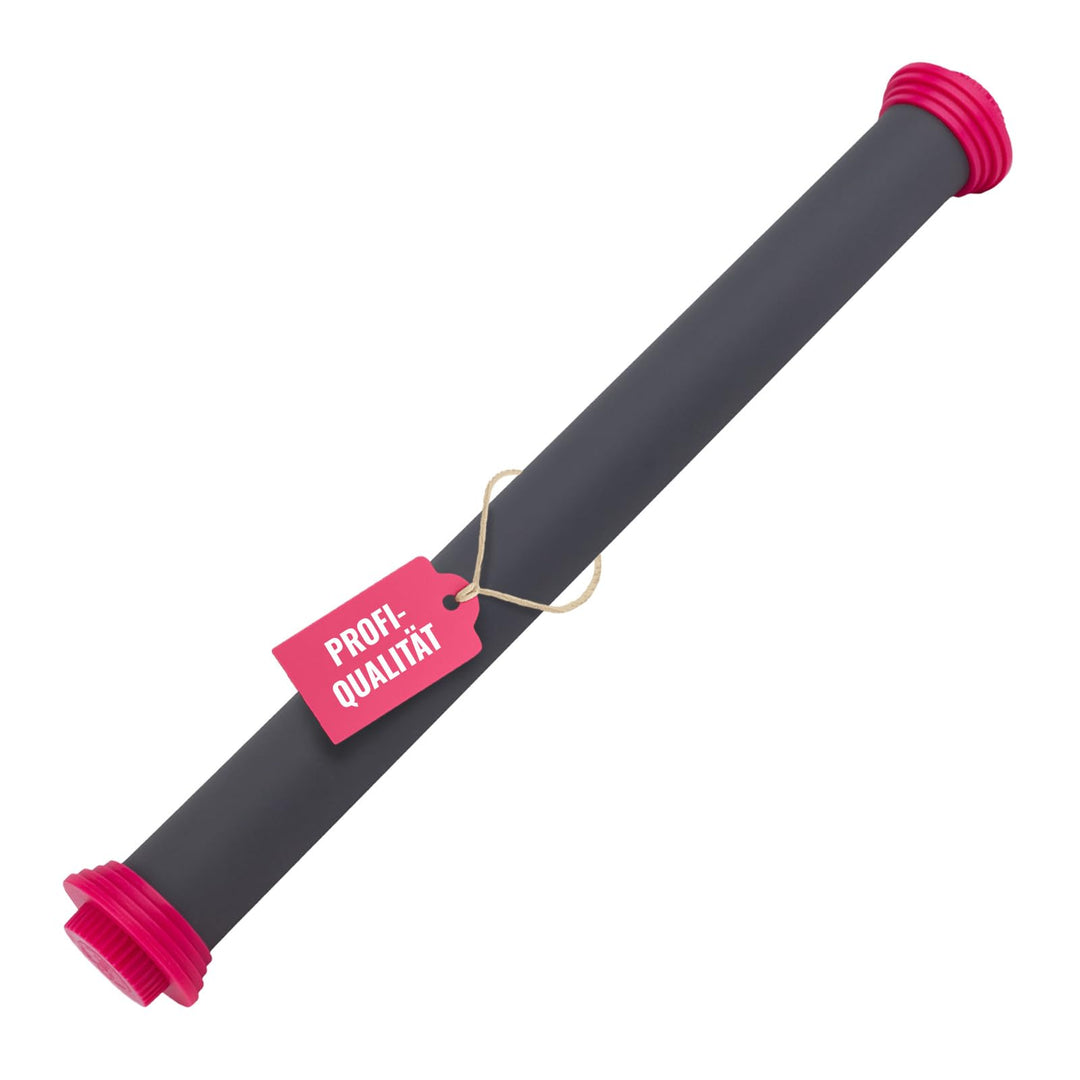 Sallys Profi Ausrollstab- 50 cm, Antihaftbeschichtetes Nudelholz aus Silikon, Teigroller mit abnehmb