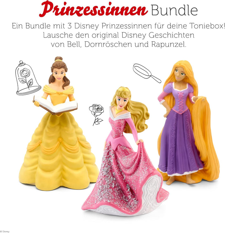 tonies Hörfiguren Bundle für Toniebox, 3 x Disney Prinzessinnen: Die Schöne und das Biest, Rapunzel