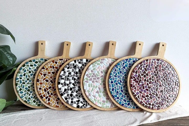 Little Creations mosaik Servierbrett Rund | DIY Bastelset Erwachsene | Gestalte deine eigene Servier