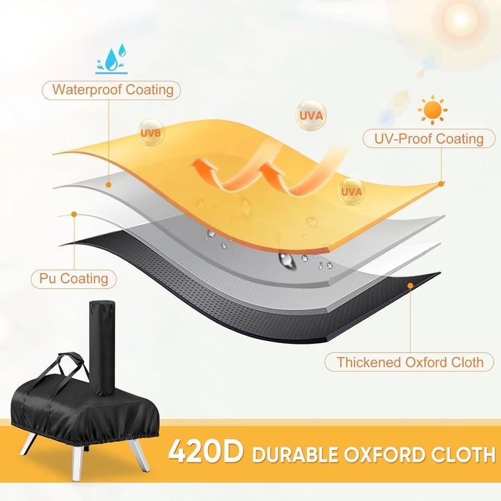Pizzaofen Abdeckung für Ooni karu 12, 420D Wasserdicht Pizzaofen Tragetasche Oxford-Stoff Pizzaofen