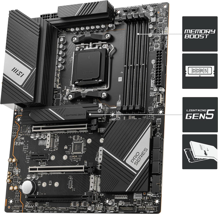 MSI PRO X670-P WiFi Mainboard, ATX - Unterstützt AMD Ryzen 7000 Serie Prozessoren, AM5-14 Duet Rail