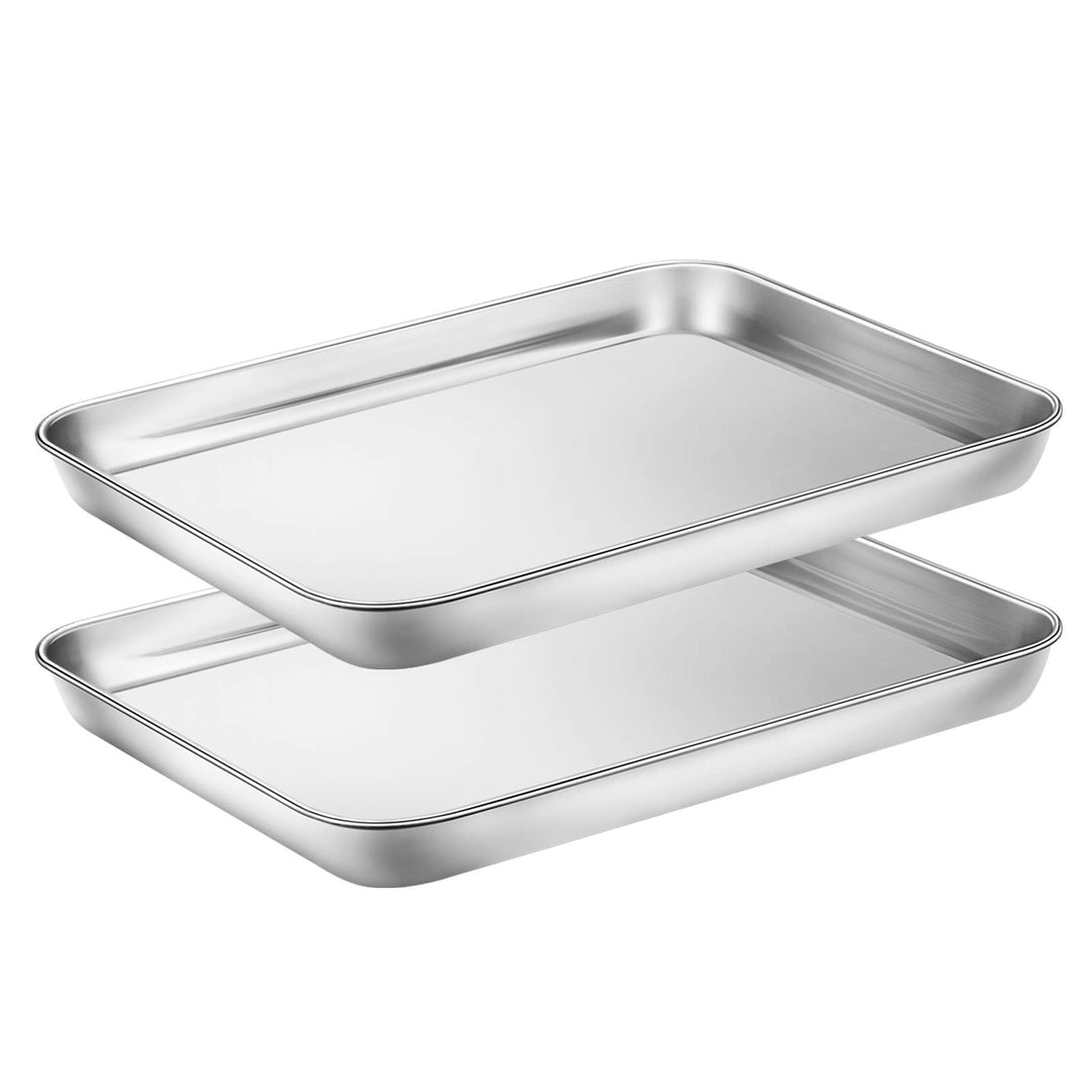 Wildone Baking Sheet Set of 2, Edelstahl Ofenblech Kuchenblech, Grösse 25.4 x 20.3 x 2.5 CM, Ungifti