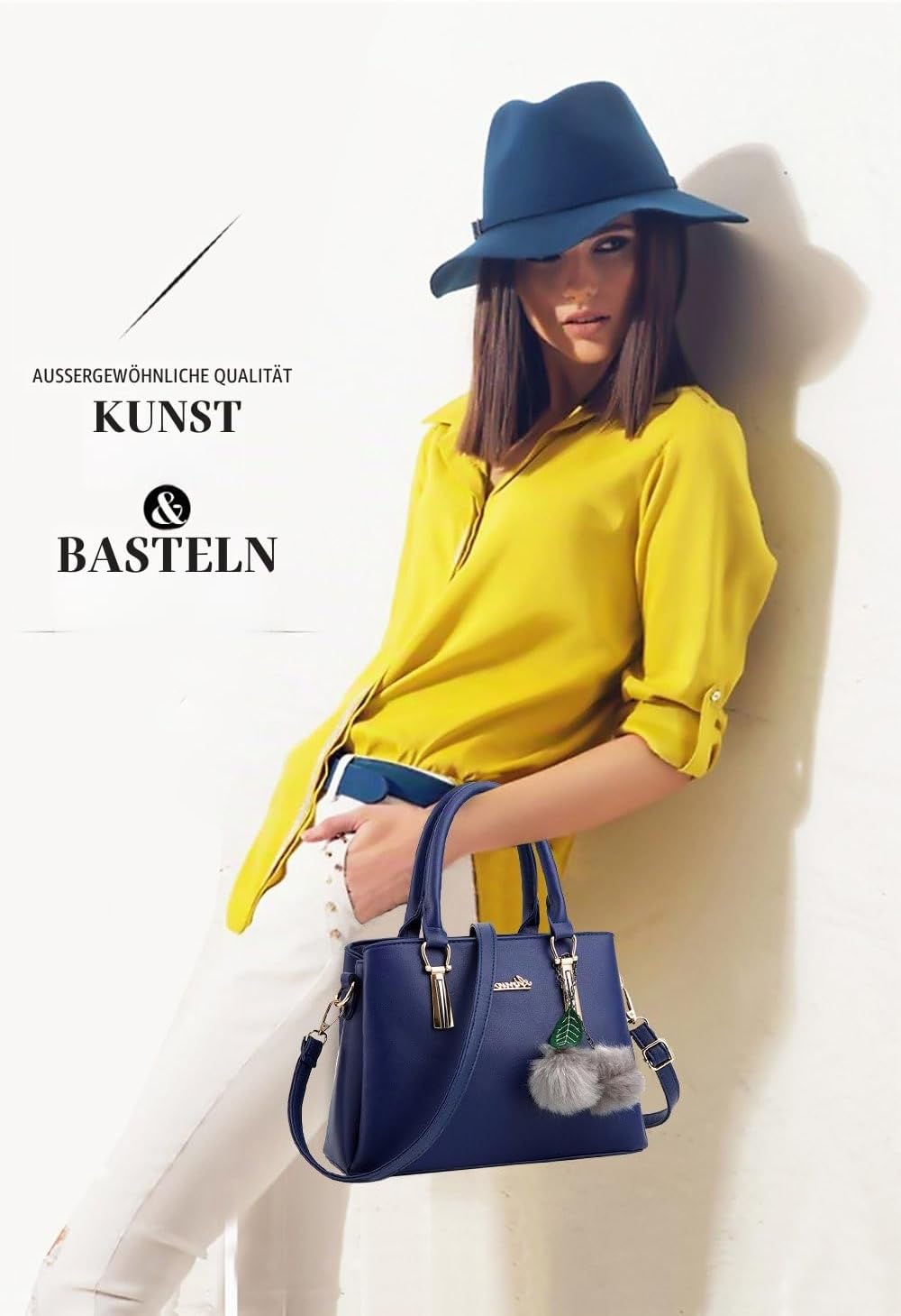 Nicole&amp;Doris Neue PU-Leder beiläufige Art und Weise Handtasche Schultertasche Messenger Bag Navy Bla