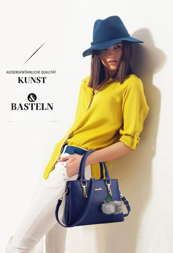 Nicole&amp;Doris Neue PU-Leder beiläufige Art und Weise Handtasche Schultertasche Messenger Bag Navy Bla