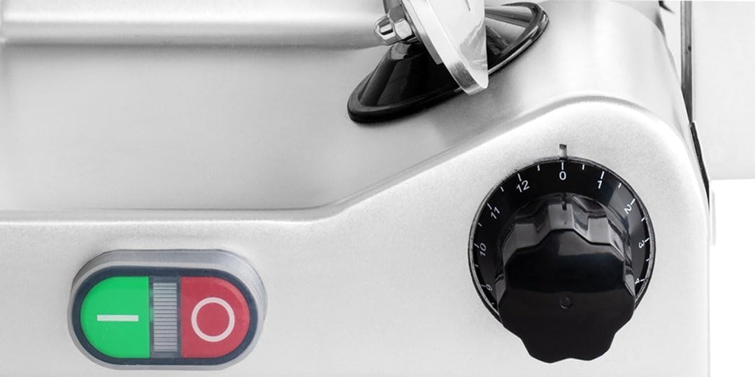 Beeketal 'Profi 220' Aufschnittmaschine mit Ø 220 mm Spezialmesser (glatte Schneide), Schnittstärke