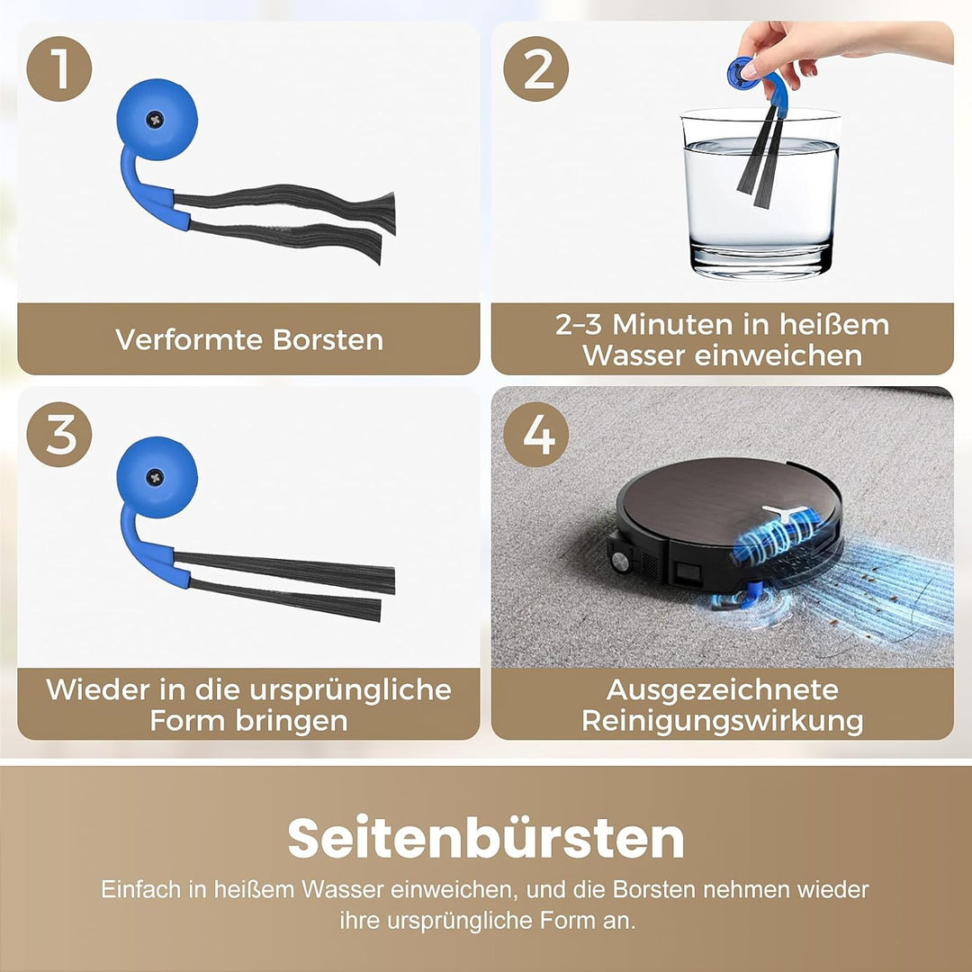 20 Stück Zubehör für ECOVACS X11 OMNICYCLONE Saugroboter, 2 Hauptbürste 2 Wischrolle 4 HEPA-Filter 4