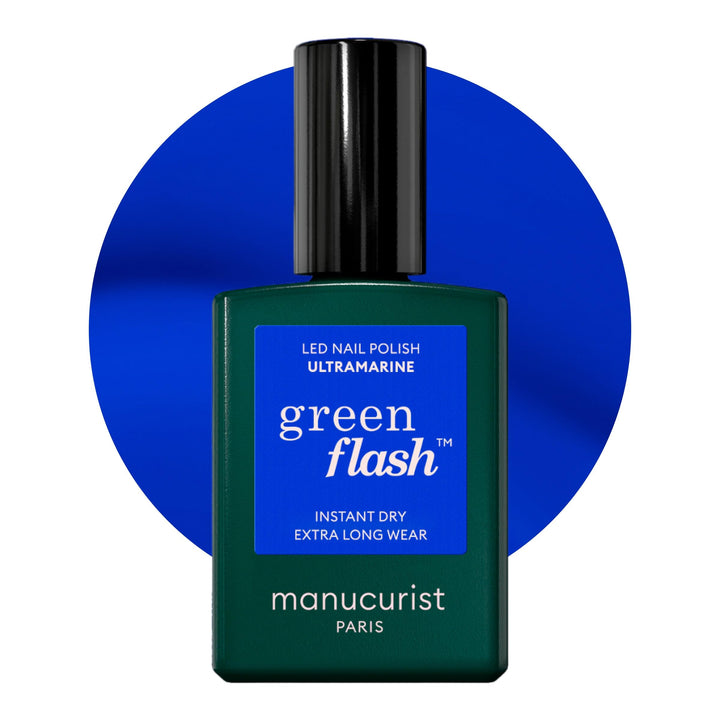 Manucurist Green Flash™ Blau Gel Nagellack Ultramarine - Hema Free UV Lack, 12-Free Lack, Bio-basier