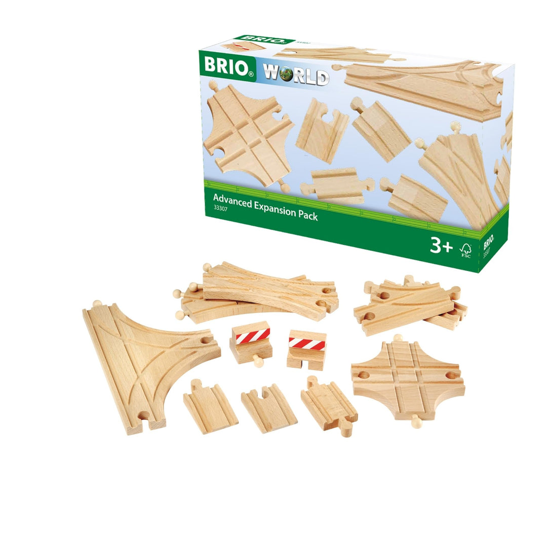 BRIO World 33307 Schienen- und Weichensortiment - 11 Weichen aus Buchenholz für die BRIO Holzeisenba