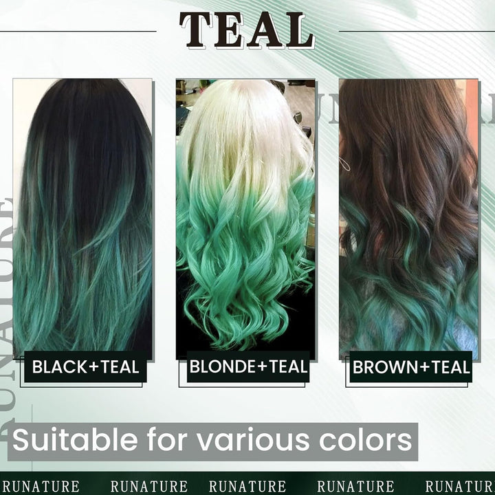 RUNATURE Blaugrün Extensions Echthaar Bonding 40cm Teal Haarverlangerung Bonding Echthaar Bonding Ex