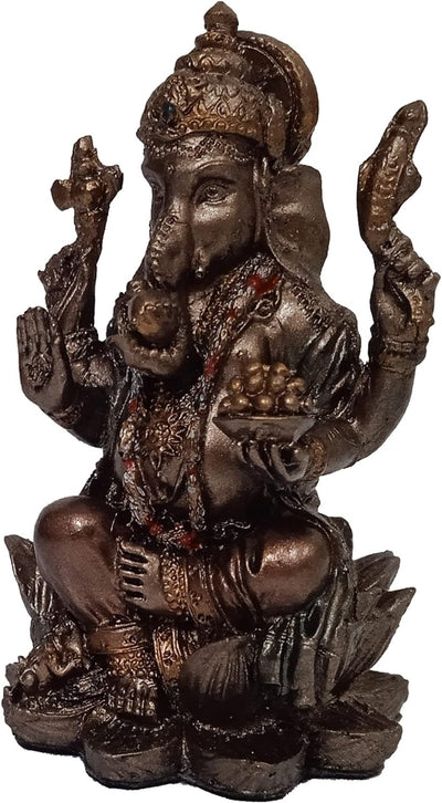 Purpledip Idol Ganesha (Ganpathi Vinayak) Sammelfigur Bronze-Finish Statue Idol für Heimtempel, 7,6