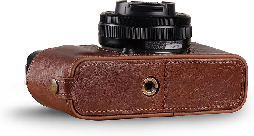 MegaGear Ever Ready Halbtasche aus echtem Leder, mit Schultergurt, kompatibel mit Fujifilm X Series