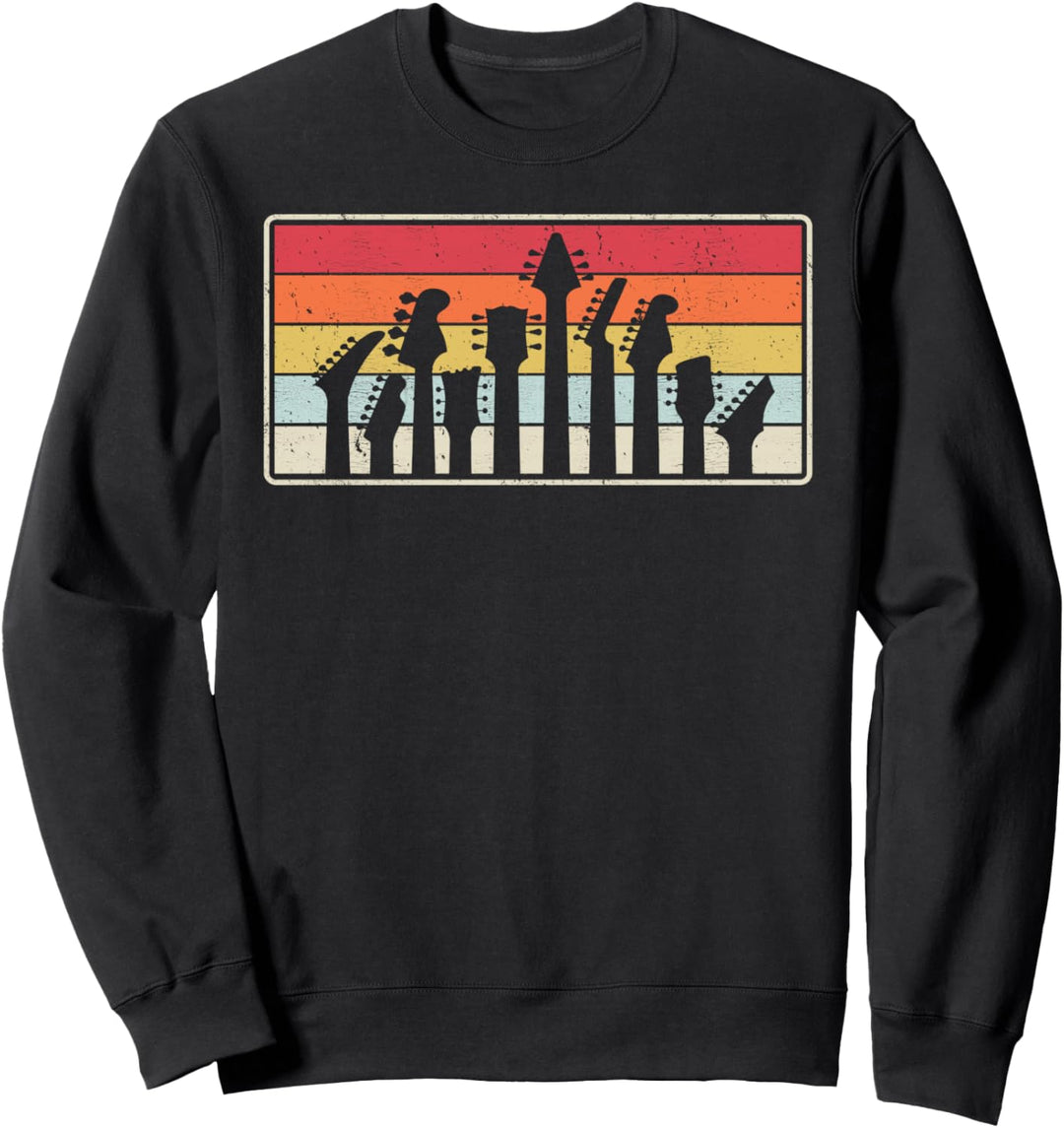Gitarrenhals Geschenk Vintage Bassist Gitarrist E-Gitarre Sweatshirt