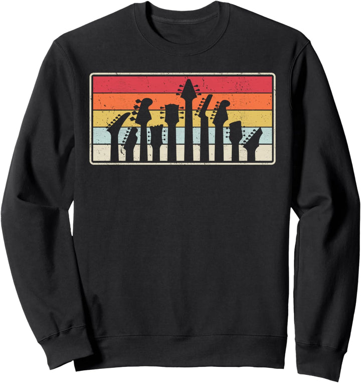 Gitarrenhals Geschenk Vintage Bassist Gitarrist E-Gitarre Sweatshirt