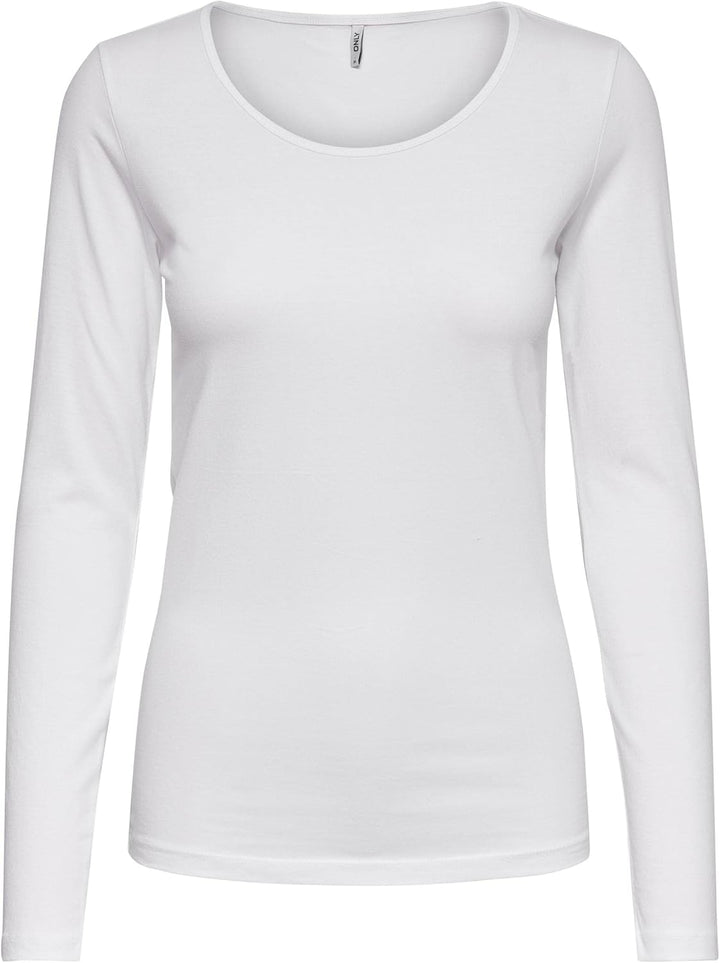 ONLY Damen Langarm-Shirt Onllive Love XS S M L XL Schwarz Weiss Rundhals S 2x Schwarz, 1x Weiss, S 2