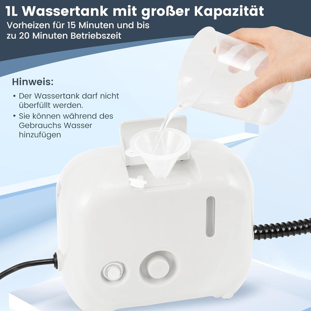 COSTWAY Dampfreiniger 1500W, Dampfdruck: 3 bar, Aufheizzeit: 15s, Temperatur: bis zu 180℃, Tank: 100