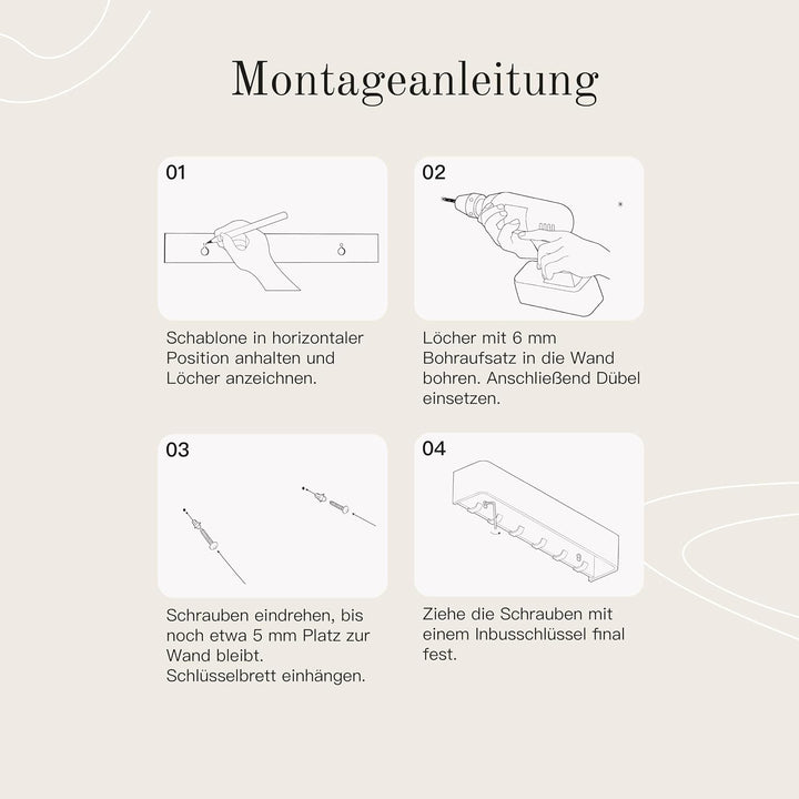 Designfabrik Hamburg Schlüsselbrett | Moderne Schlüsselaufbewahrung mit Ablage | Schlüsselhalter zur