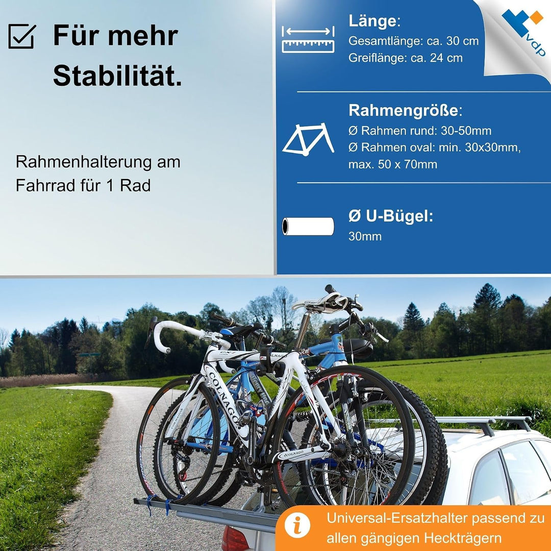 universal Rahmenhalter für Fahrradträger - 17/30 / 48cm - Rahmenhalterung Ersatzhalter für Fahrrad H