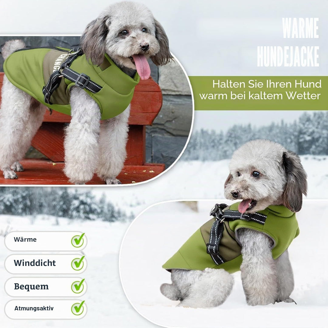Hunde Winterjacken,Warme Hundemäntel Reflektierend Hundekleidung wasserdichte Welpenweste für kaltes