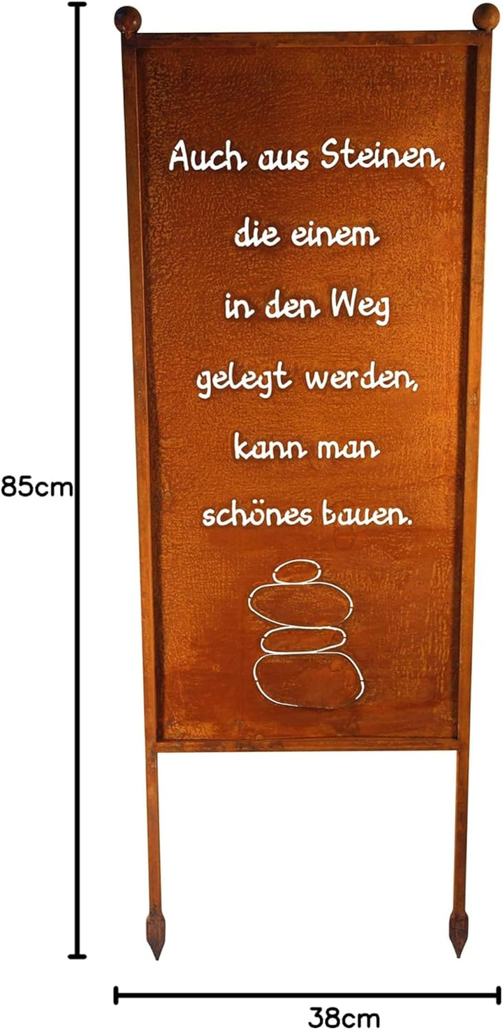 Bornhöft Schild/Spruchtafel Gartenschild Edelrost Rost zum Einstecken rostige Gartendeko (Auch aus S