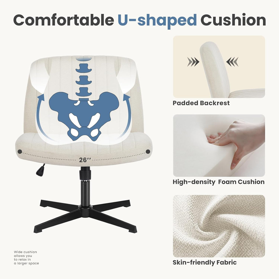 DUMOS Bürostuhl Ohne Armlehne, Teddysamt und Bequemes Netzgewebe Criss Cross Chair, mit Verbreiterte