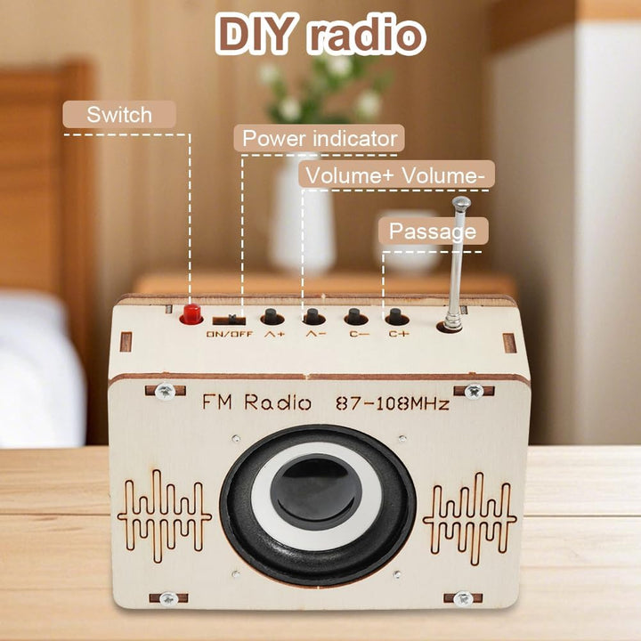 Radio Bausatz, DIY Set Holz Radio, Holz Experimente Wissenschaft für Kinder, Lautsprecher Bausatz mi