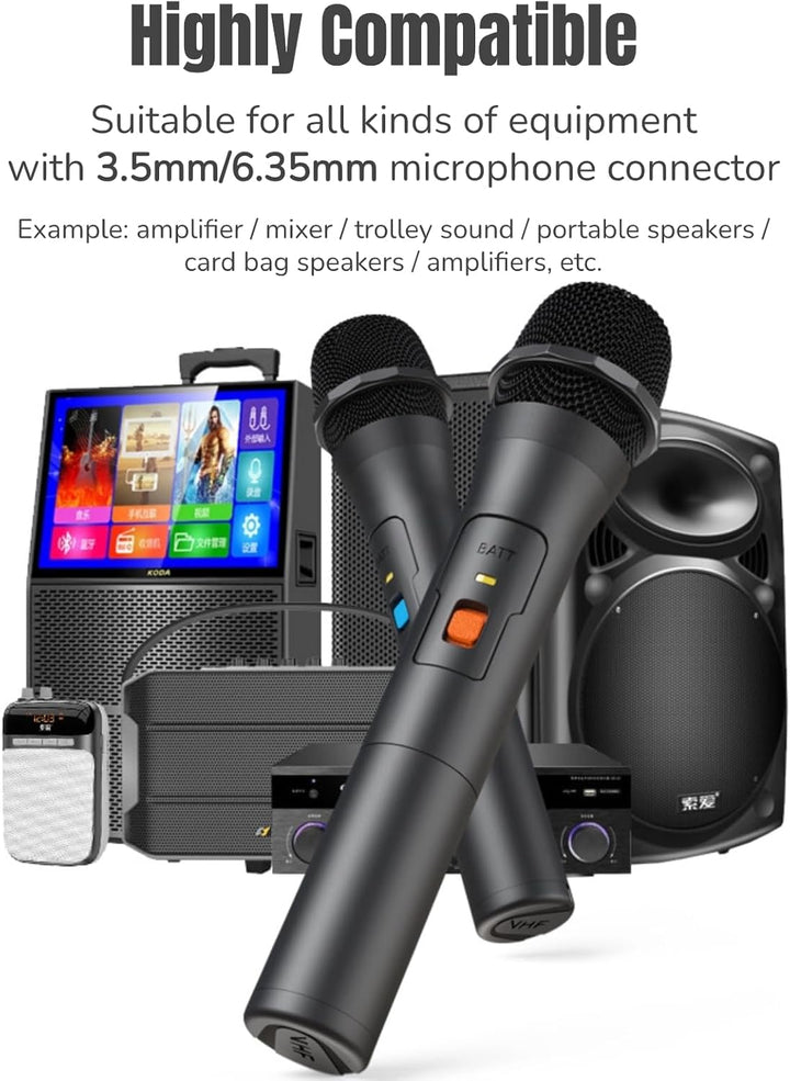 Cuifati VHF-Funkmikrofon, V16U 2-in-1-Universal-Handheld-Karaoke-Mikrofonlautsprecher mit USB-Empfän