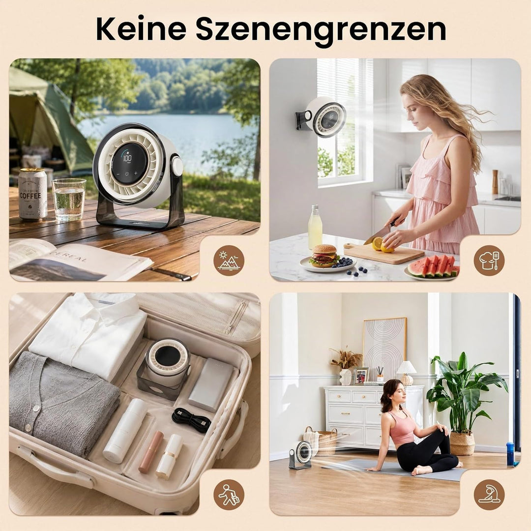 MERTTURM USB Tischventilator Leise mit Turbo Luftstrom, Max 11Std Laufzeit, Windgeschwindigkeiten 1-