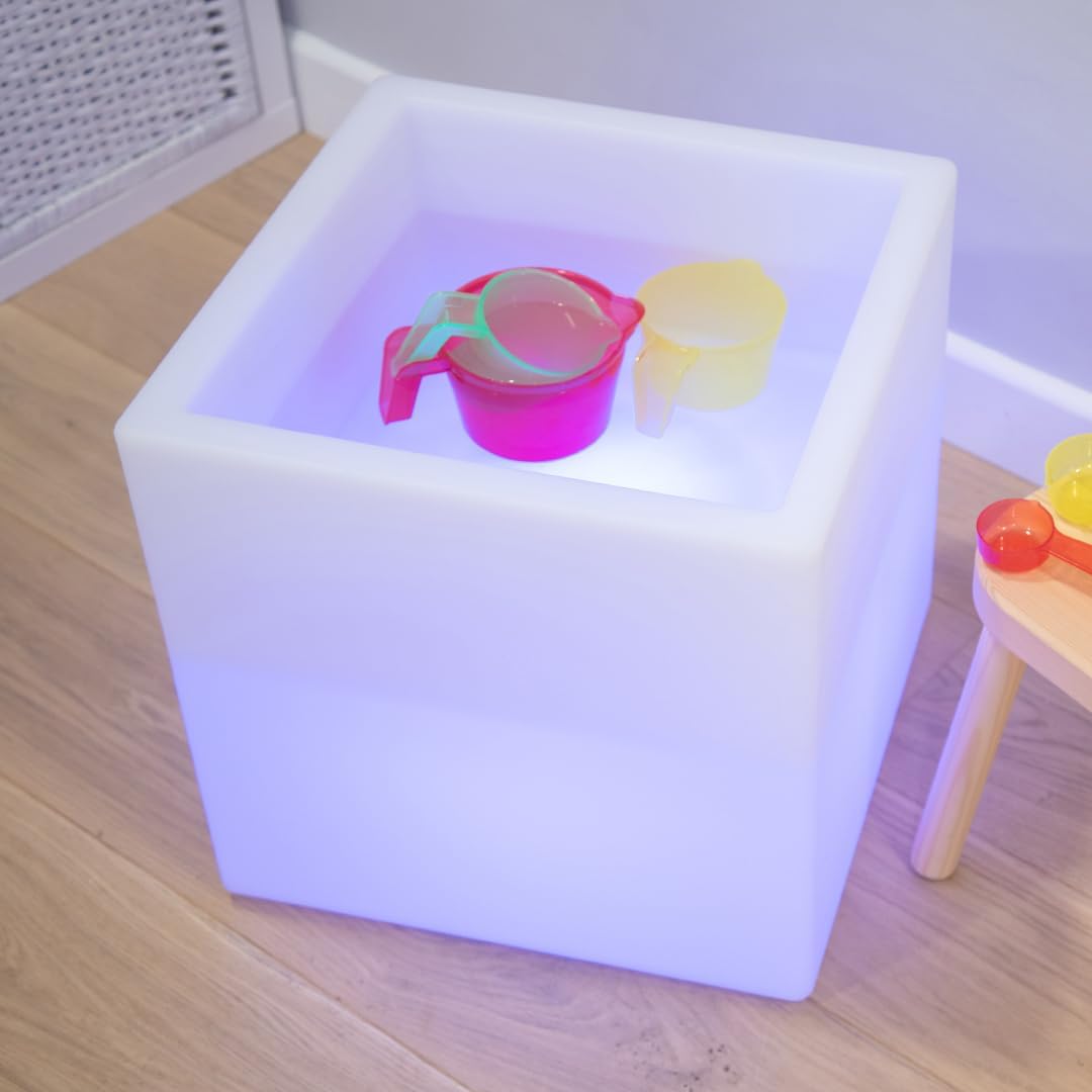 TickiT Sensorischer Stimmungs-Spielwürfel, LED Farbwechsel-Lichttisch, Spiel- und Entdeckerwürfel, A