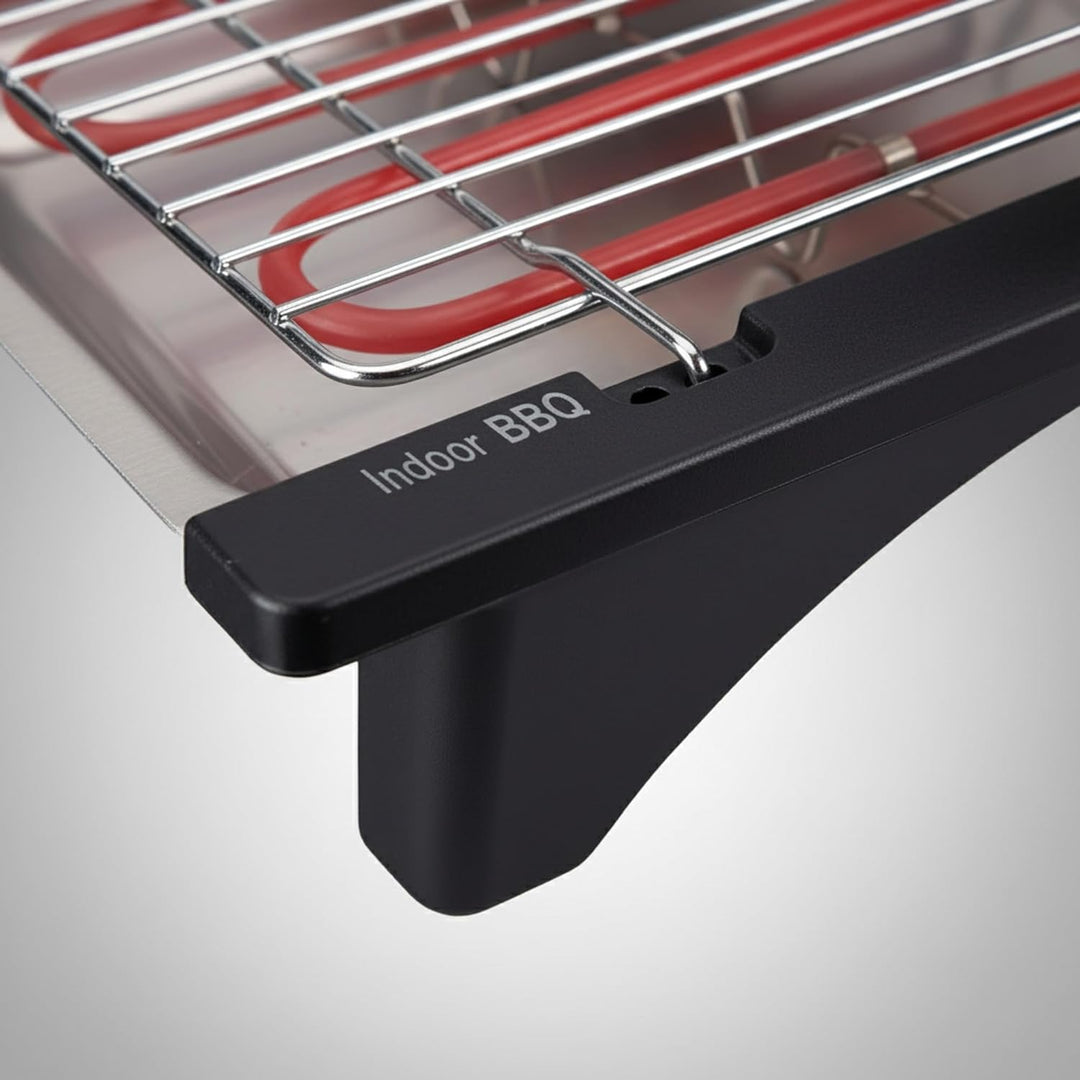Jata BQ95 Electro Grill Perfekt Für Zwei Personen Rauchfrei Abnehmbarer Grill mit 2 Höhen Edelstahlt