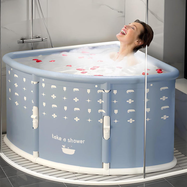Faltbare Badewanne für Erwachsene und Kinder, 55 x 73 x 90 cm Fächerförmige faltbare Badewanne, plat