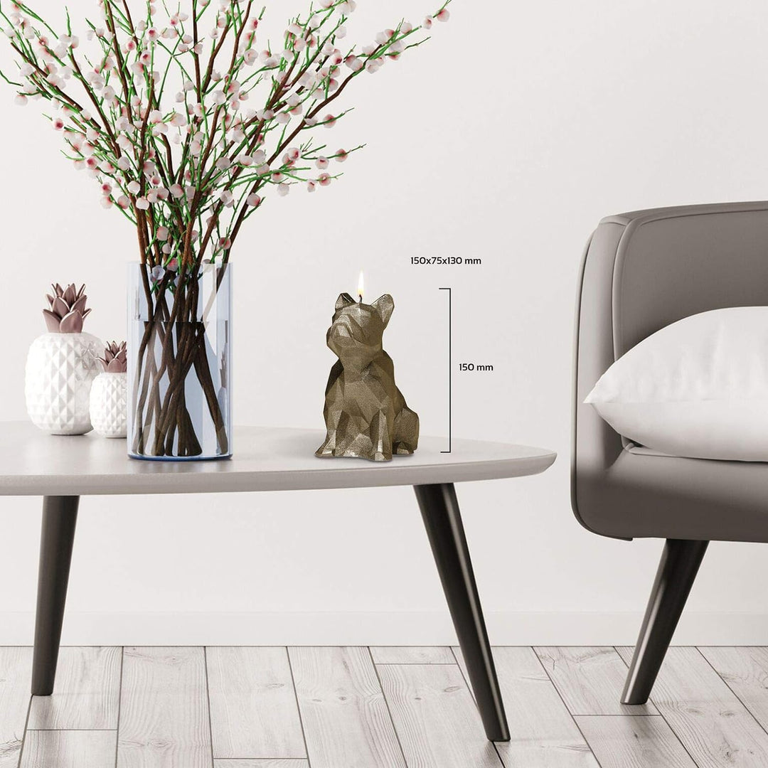 Candellana Handmade Bulldog Low-Poly Kerze Geschenk- Lustig - Dekorative Kerze - Home Décor - Gesche