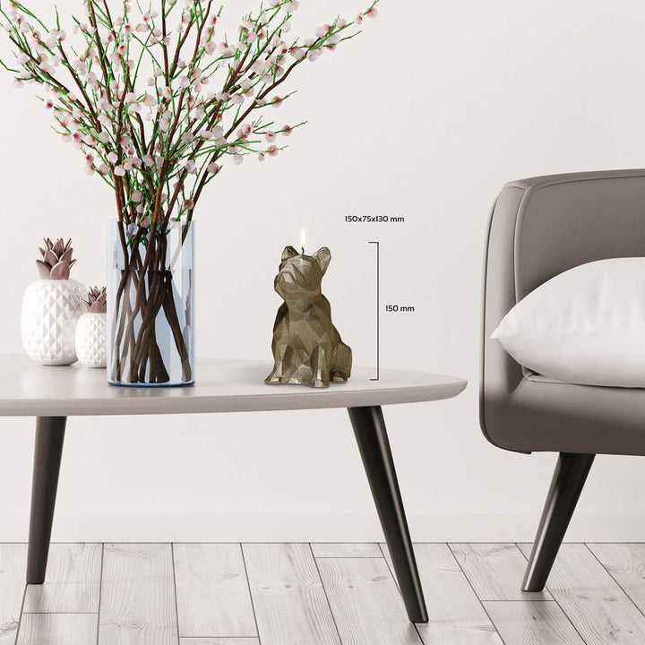 Candellana Handmade Bulldog Low-Poly Kerze Geschenk- Lustig - Dekorative Kerze - Home Décor - Gesche