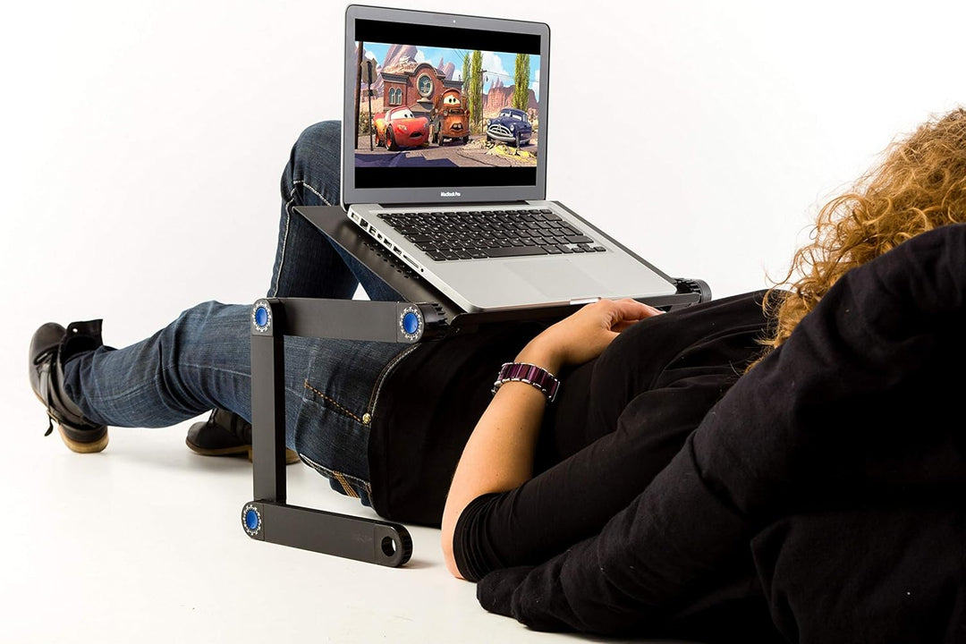 Technosmart Notebook Ständer Laptop Tisch Tablett für Bett Frühstück Ergonomisch Verstellbar Alumini