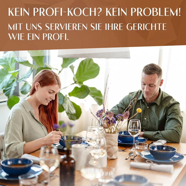 Glavory Lumina - Besteck Set 6 Personen Schwarz Hochglanz - 30teilig - Besteckset Spülmaschinenfest