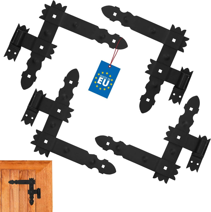 KOTARBAU® Winkelband 300 x 300 mm mit Kloben 2 Paar 4 tlg. Fensterladenband Winkelscharnier Türband