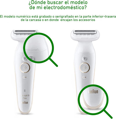 Electrododo 81719635 Rasierkopf für Epilierer Braun Silk Epil 9 Flex