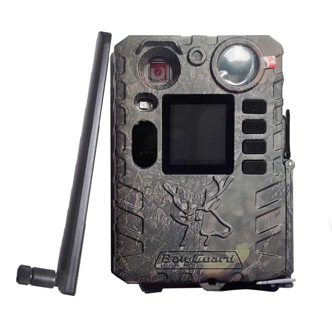 Wildkamera 4G 37MP 4K WLAN mit LCD-Display, Tarnmuster-Gehäuse, Nachtsicht-LED, Drahtlose Übertragun