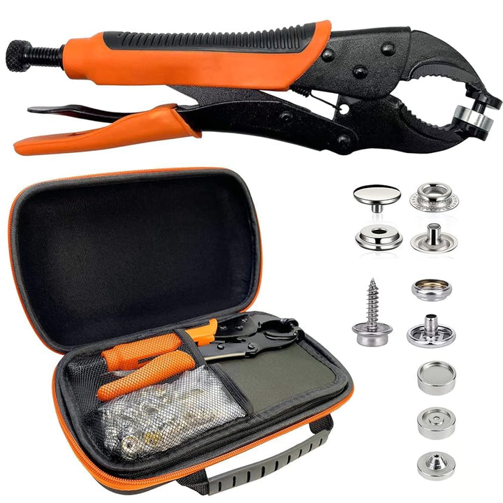Druckknopf Set Mit Zange, Druckknöpfe Zum Schrauben, EnthäLt Werkzeugtasche und 40 SäTze 15-Mm-Druck